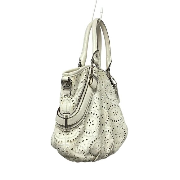 Auth COACH - 16997 Cream Leather Handbag - Picture 8 of 11